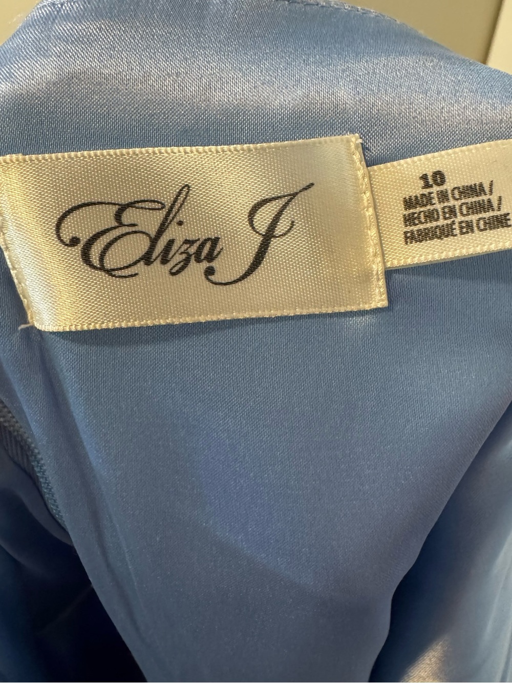 Eliza J Blue Floral Embroidered High-Low Gown Size 10 - Picture 7 of 7